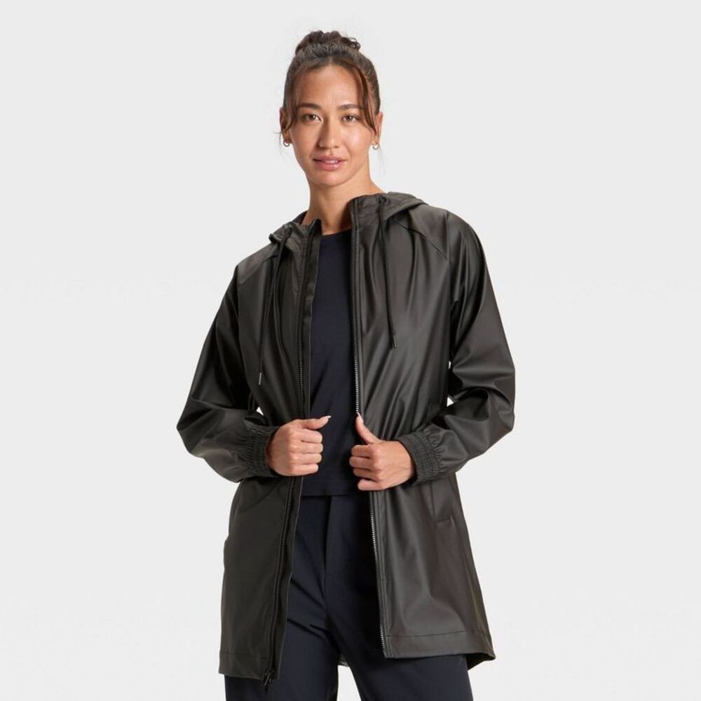 Women's Rain Coat - All In Motion Black XS